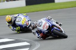 motorcycles - Lorenzo managed to get past Rossi with six laps to go at Brno, but crashed out a lap later when he lost the front end..jpg